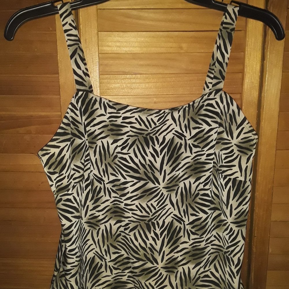 Gantos Sz SM Black Black Tan Design Camisole Tank